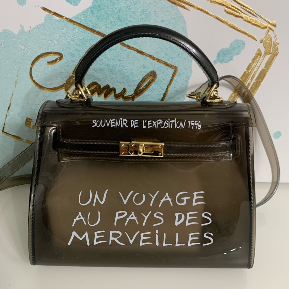 Black clear fashion handbag